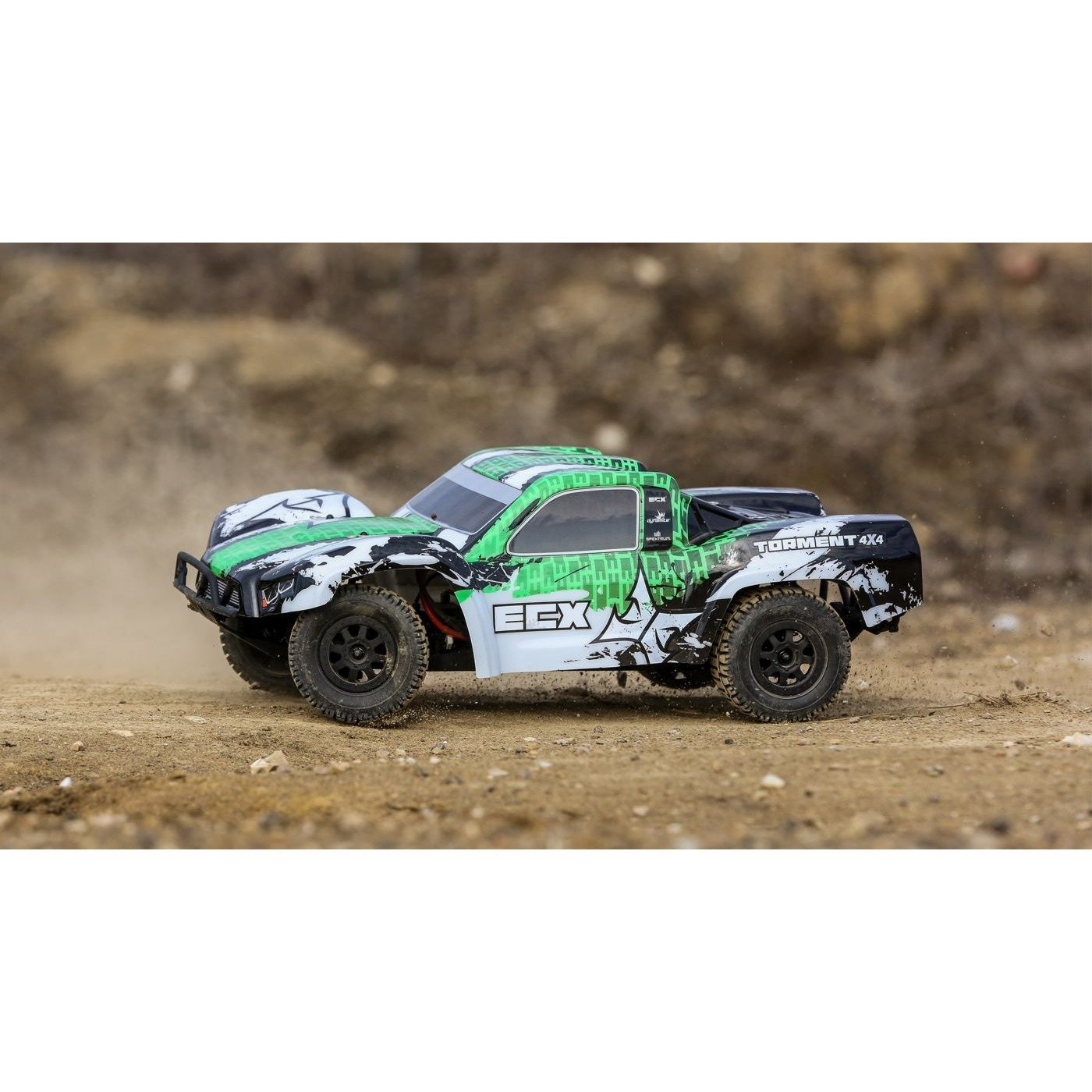 1/10 Torment 4WD SCT Brushed RTR, White/Green