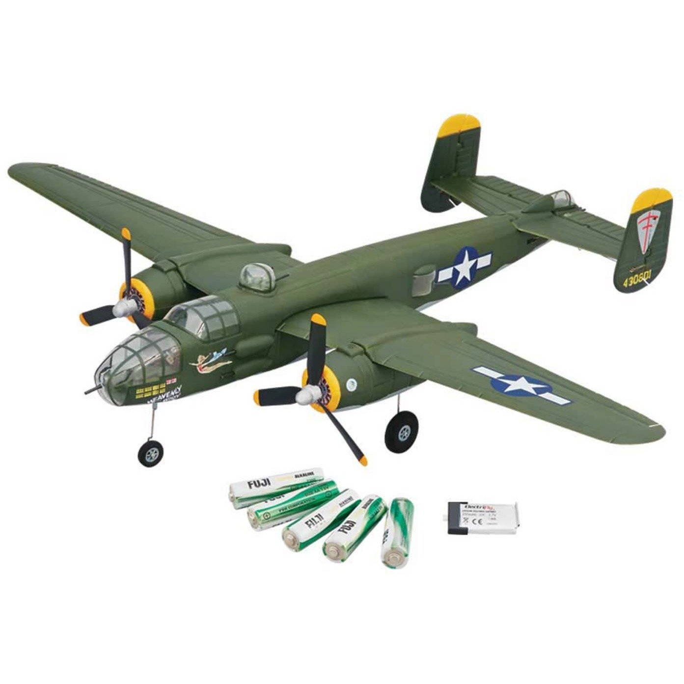 FLZA2402 Micro B-25 Mitchell WWII Bomber EP Tx-R 21.7"