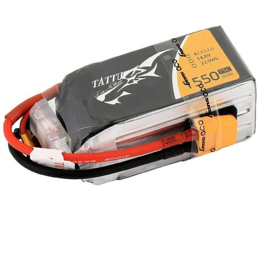 GA-155075C Tattu LiPo Battery Pack 1550mAh 75C 4S 14.8V with XT60 Plug for RC Boat Heli Airplane UAV Drone FPV