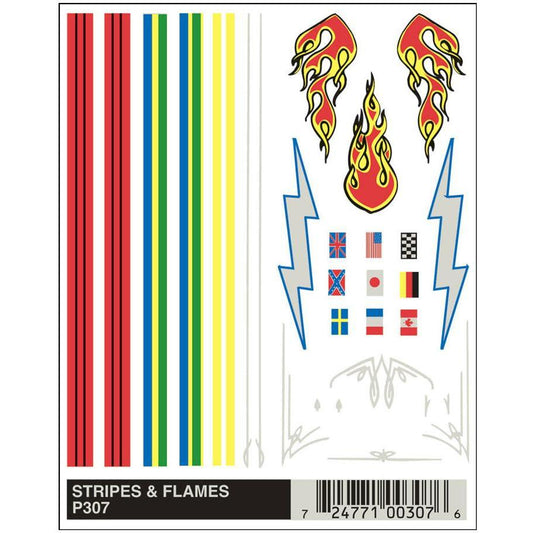 307 Dry Transfer Decals, Stripes & Flames