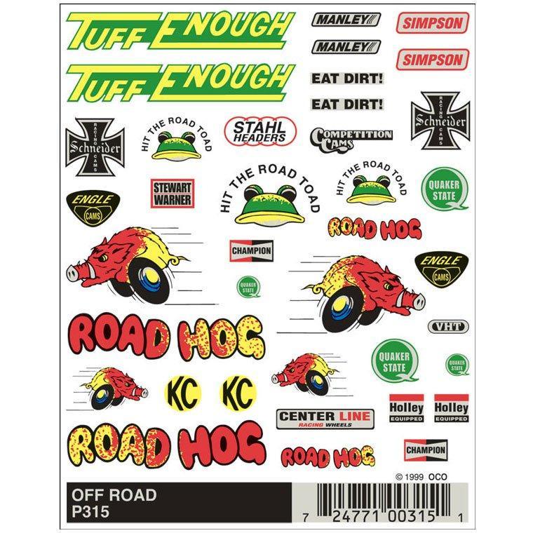 315 Dry Transfer Decals, Off-Road