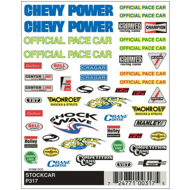 317 Dry Transfer Decals, NASCAR