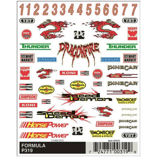 319 Dry Transfer Decals, Formula