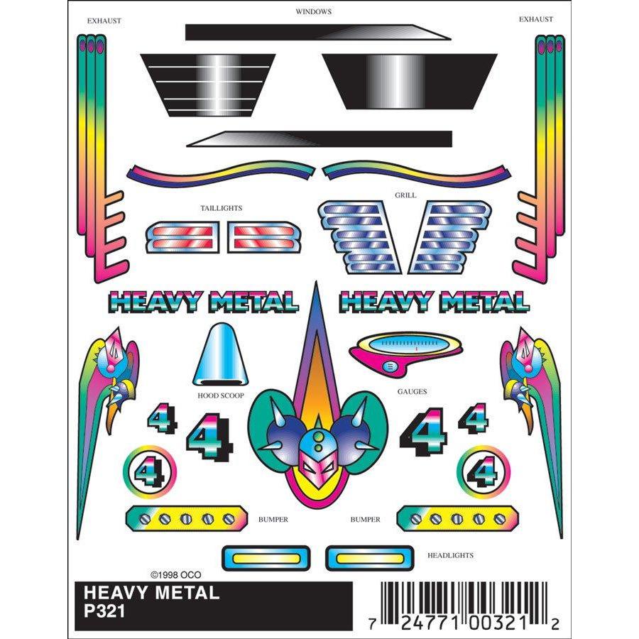 321 Stick-On Decals, Heavy Metal