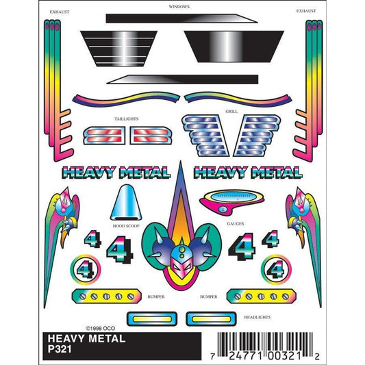 321 Stick-On Decals, Heavy Metal