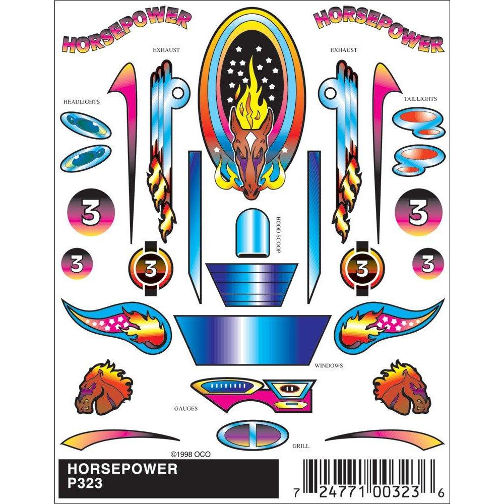 323 Stick-On Decals, Horsepower