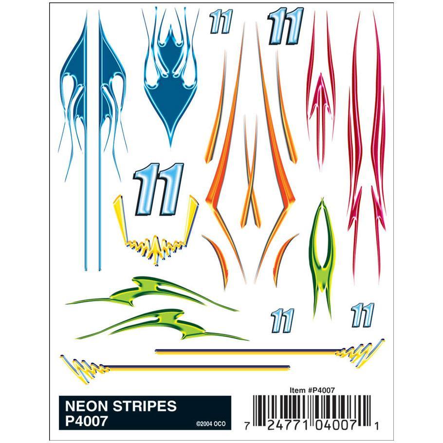 4007 Dry Transfer Decals, Neon Stripes