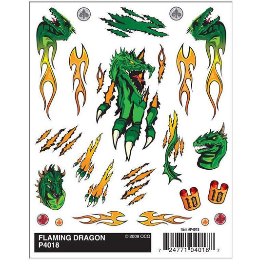 4018 Dry Transfer Decals, Flaming Dragon