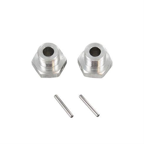 BS809-007 Aluminum Wheel Hex w/ Pin (2pcs ea)(Silver)