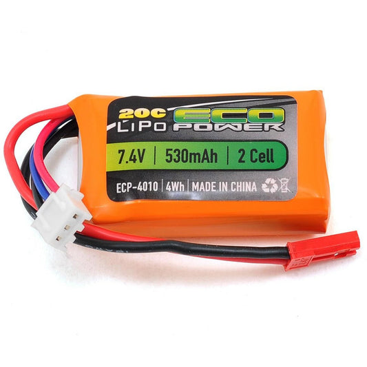 EcoPower "Electron" 2S LiPo 20C Battery (7.4V/530mAh)