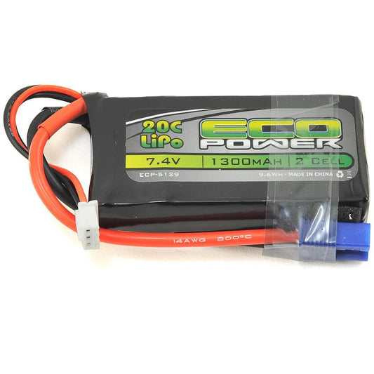 EcoPower "Electron" 2S LiPo 20C Battery (7.4V/1300mAh)