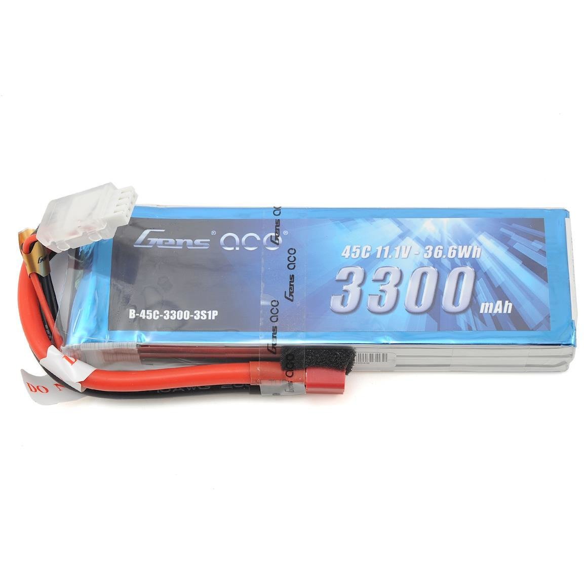 Gens Ace 3s LiPo Battery Pack 45C w/Deans Connector (11.1V/3300mAh)