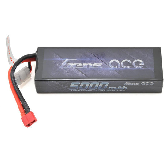 Gens Ace 2S Stick 50C LiPo Battery w/T-Style Connector (7.4V/5000mAh) (Type 1)