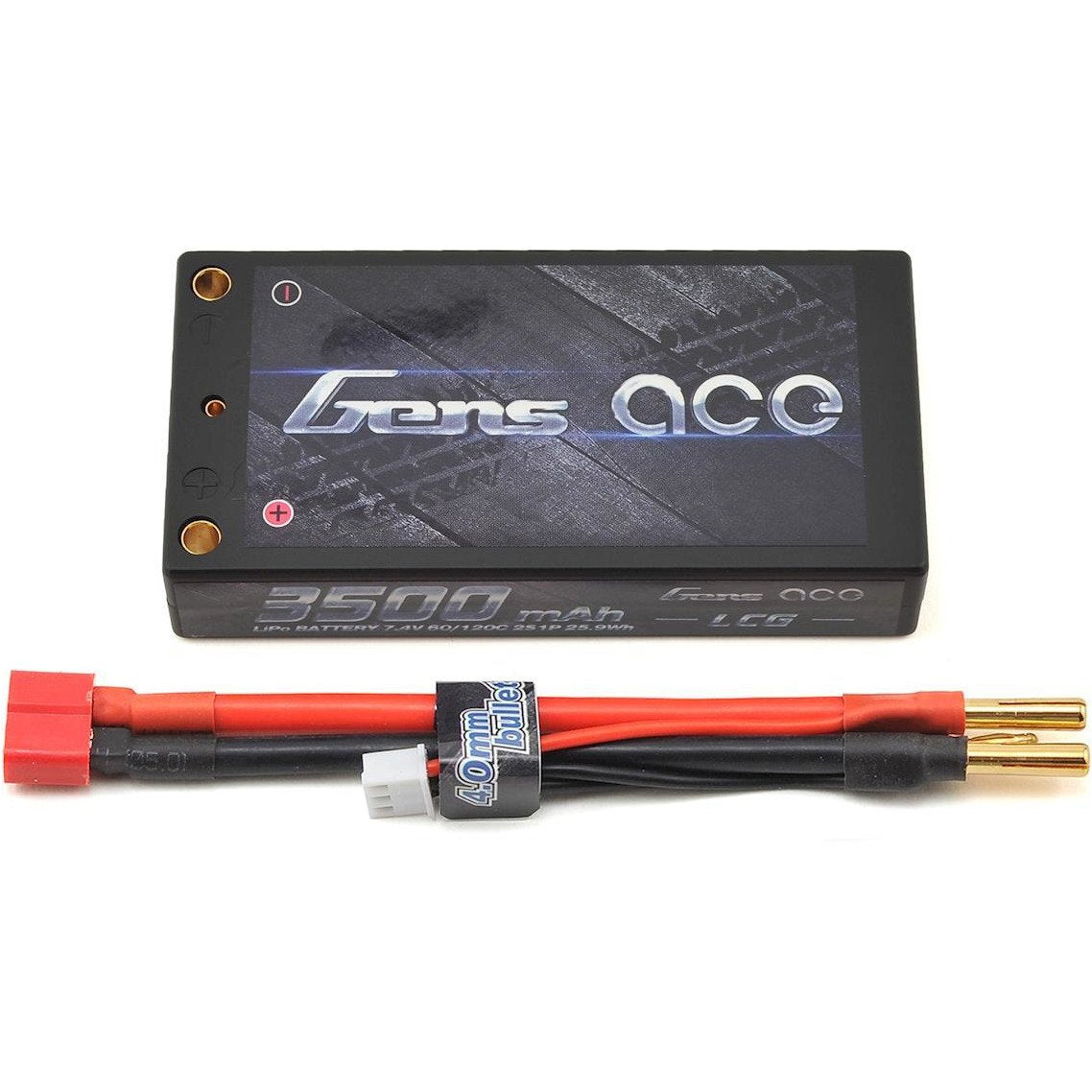 Gens Ace 2s LiPo Battery Pack 60C w/4mm Bullet (7.4V/3500mAh)