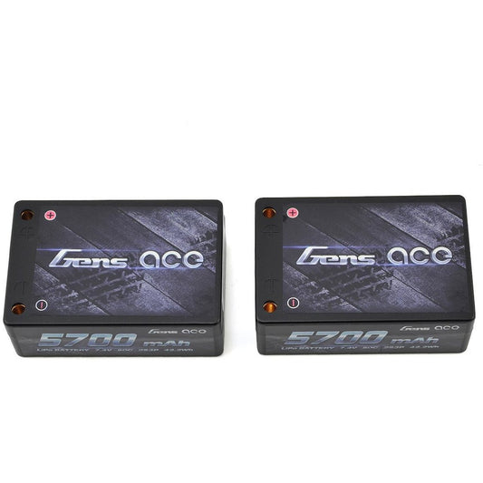 Gens Ace 2s Saddle Pack LiPo Battery 50C (7.4V/5700mAh)