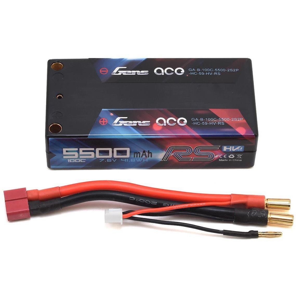 Gens Ace 2S LiHV 100C Shorty LiPo Battery (7.6V/5500mAh)