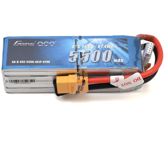 Gens Ace 4S Soft Pack 45C LiPo Battery w/XT90 Connector (14.8V/5500mAh)