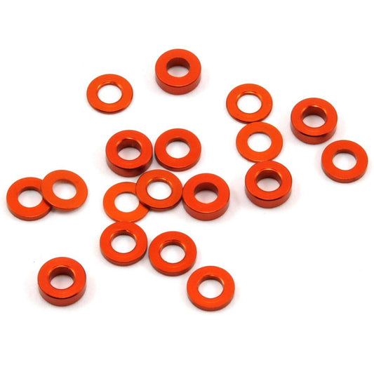 HB Racing 3x6mm Aluminum Washer Set (Orange) (6) (0.5/1/2mm)