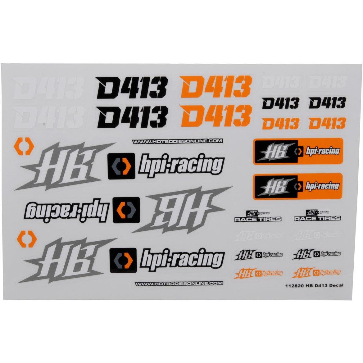 HB Racing Decal Sheet
