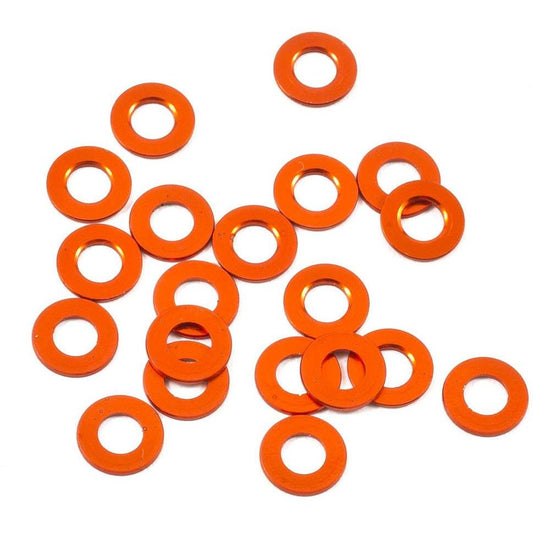 HB Racing 3x6x0.5mm Aluminum Washer (Orange) (20)