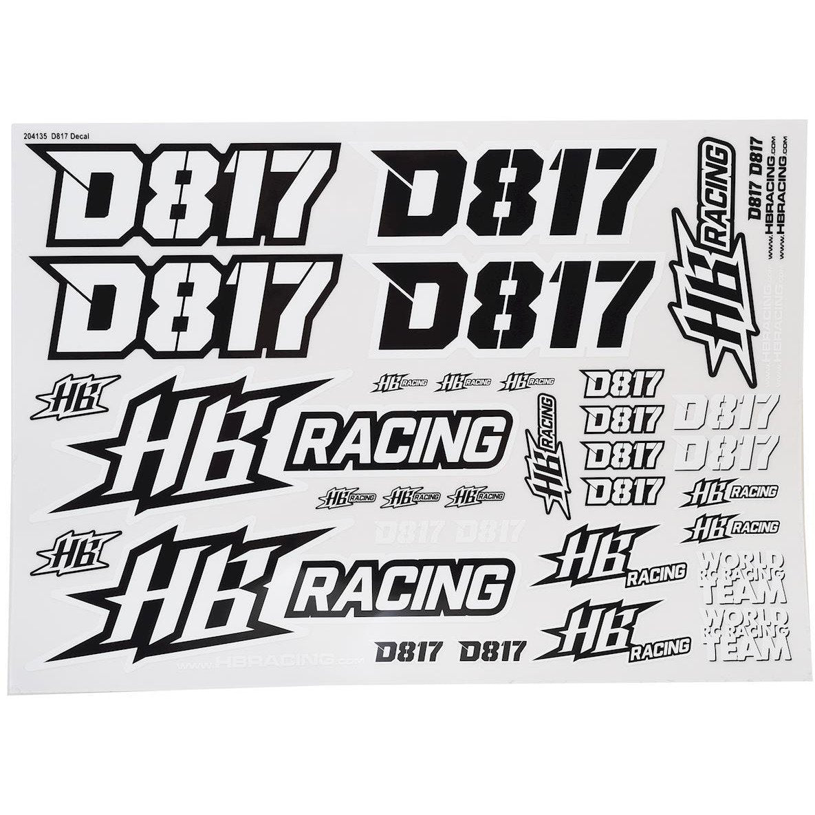 HB Racing D817 Sticker sheet