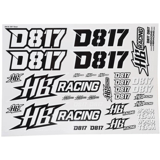 HB Racing D817 Sticker sheet