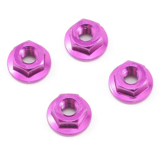 HB Racing 4mm Serrated Wheel Nut (Purple) (4)