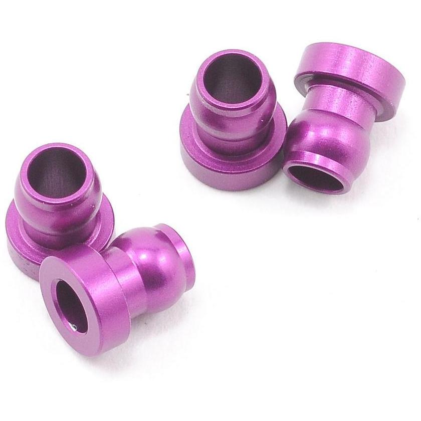 HB Racing Aluminum Shock Ball End (Purple) (4)