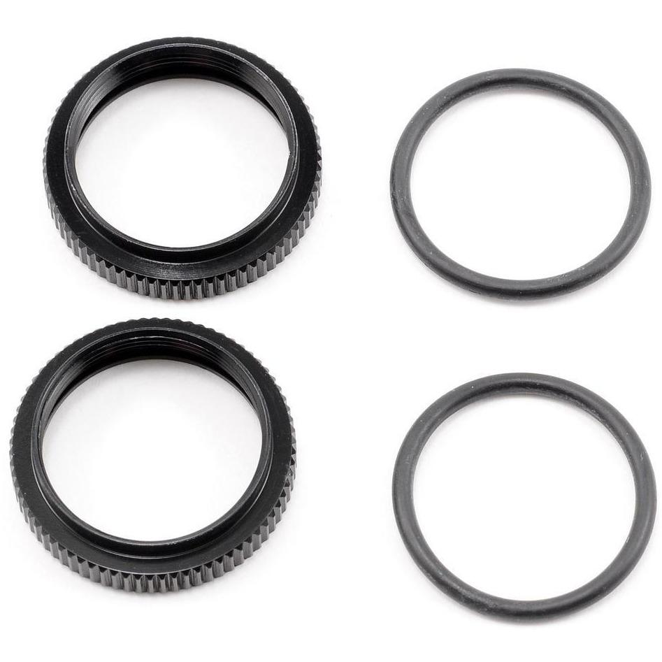 HB Racing Big Bore Pre-Load Adjustment Nut (Black) (2)