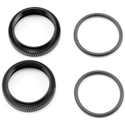 HB Racing Big Bore Pre-Load Adjustment Nut (Black) (2)
