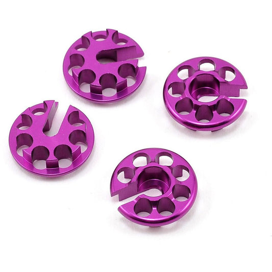 HB Racing Aluminum Shock Spring Perch Set (Purple) (4)