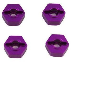 2134 Aluminum Wheel Hex (4pcs)(12mm)(purple)