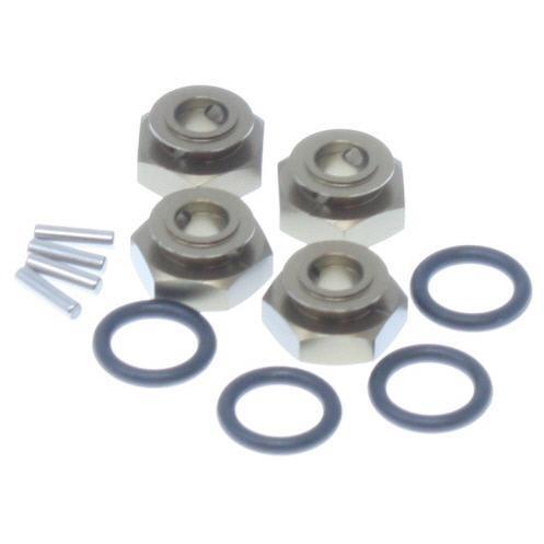 TMS-25 Machined Aluminum Wheel Hex Set (Gunmetal)(12mm)