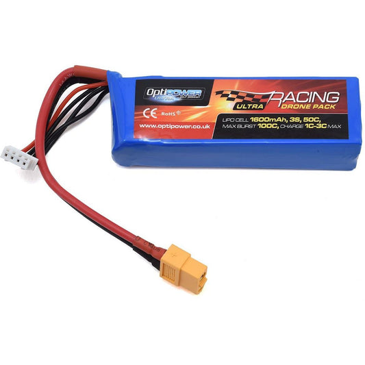 Optipower 3S 50C LiPo Battery (11.1V/1600mAh)