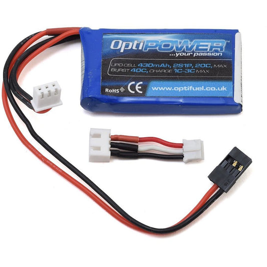 Optipower 2S 20C LiPo Receiver Battery (7.4V/430mAh)