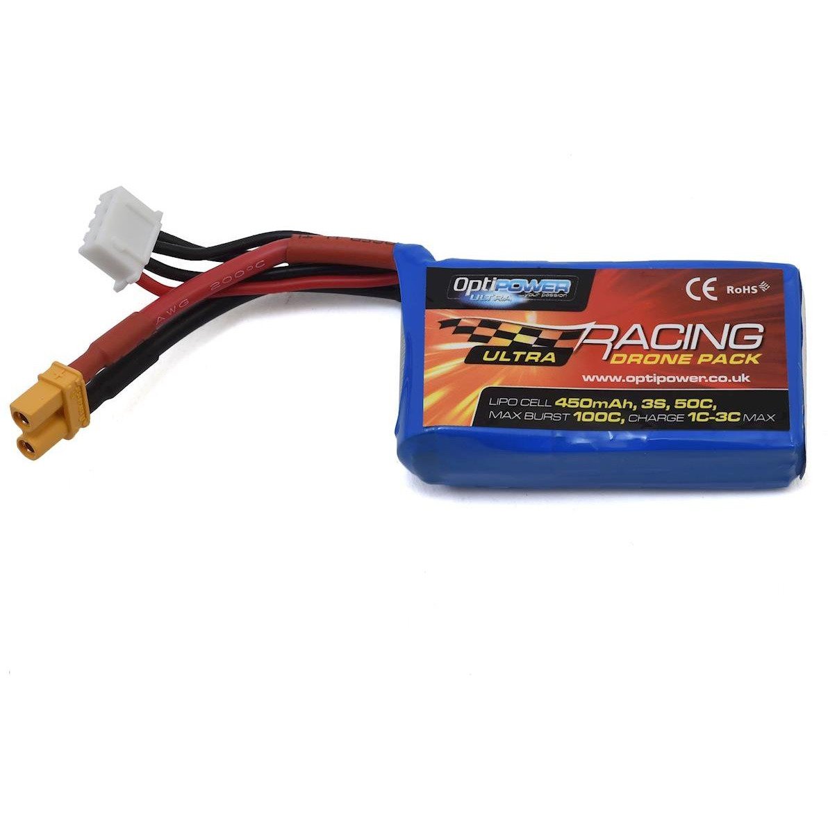 Optipower 3S 50C LiPo Battery (11.1V/450mAh)