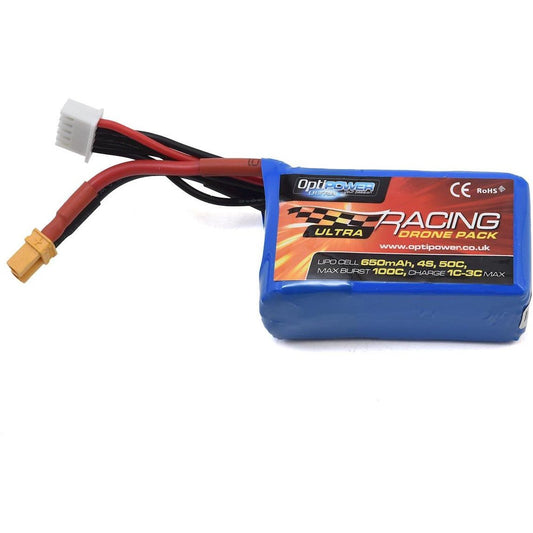 Optipower 4S 50C LiPo Battery (14.8V/650mAh)