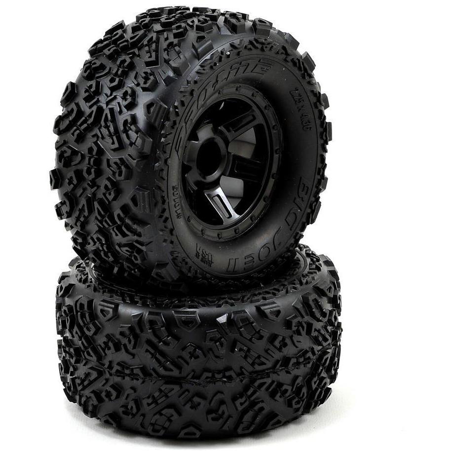 Pro-Line Pre-Mounted Big Joe II (Desperado) (Black) (2) (1/16 E-Revo)