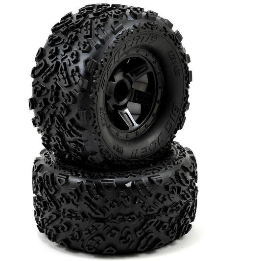 Pro-Line Pre-Mounted Big Joe II (Desperado) (Black) (2) (1/16 E-Revo)