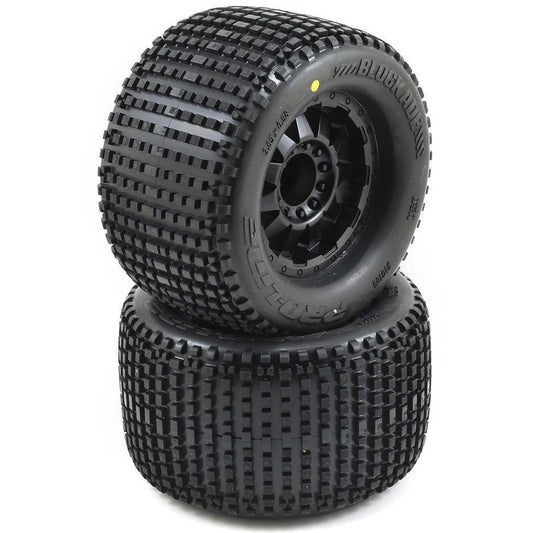 Pro-Line Blockade 3.8" Tire w/F-11 17mm 1/2" Offset MT Wheels (2) (Black) (M2)
