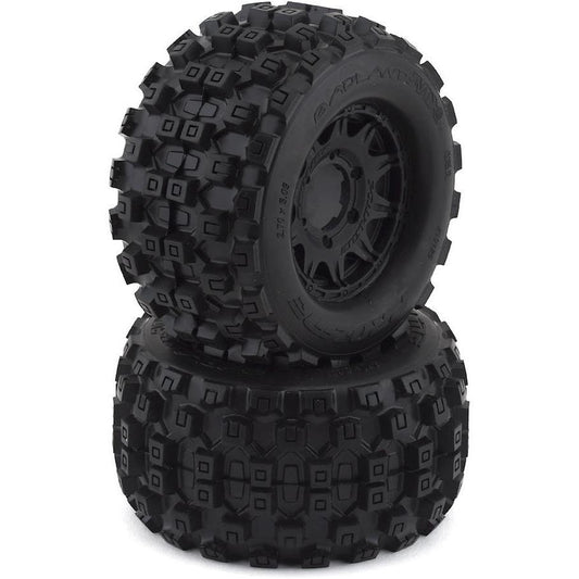 Pro-Line Badlands MX28 2.8" Pre-Mounted Tires w/Raid 6x30 Wheels (2) (Black)