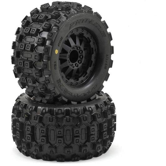 Pro-Line Badlands MX28 2.8" Tires w/F-11 Nitro Rear Wheels (2) (Black) (M2)