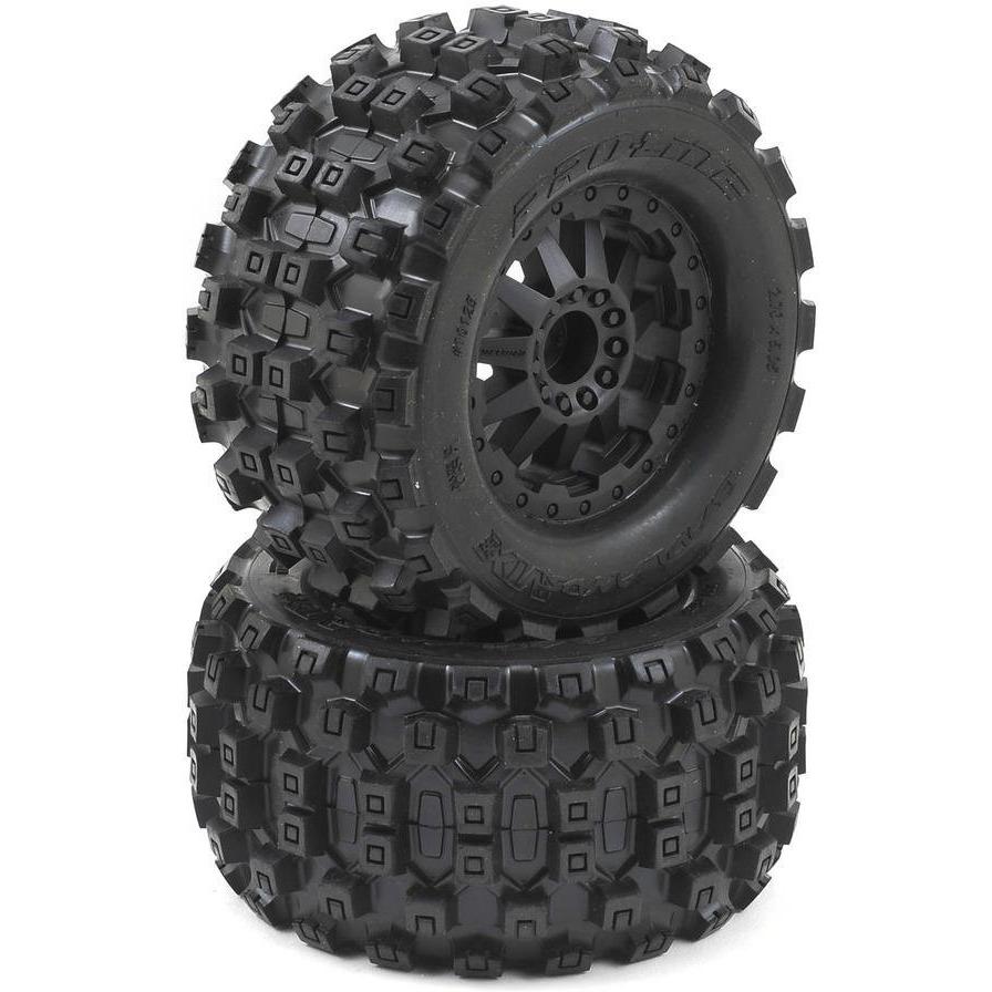 Pro-Line Badlands MX28 2.8" Tires w/F-11 Electric Rear Wheels (2) (Black) (M2)