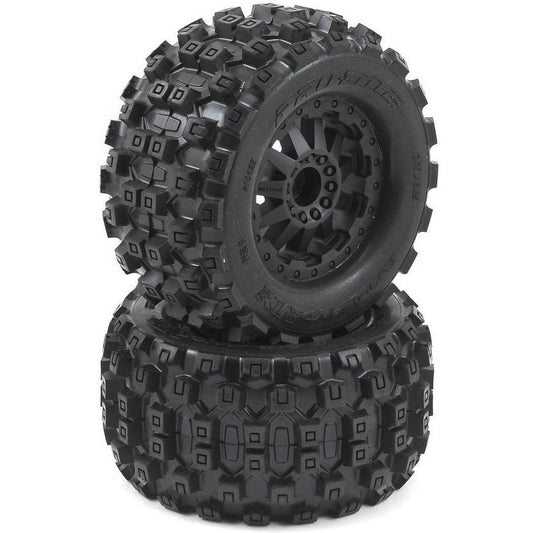 Pro-Line Badlands MX28 2.8" Tires w/F-11 Electric Rear Wheels (2) (Black) (M2)