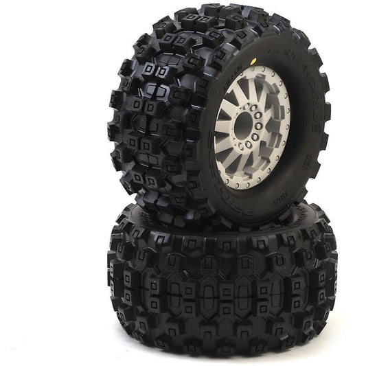 Pro-Line Badlands MX28 2.8" Tires w/F-11 Nitro Rear Wheels (2) (Grey) (M2)
