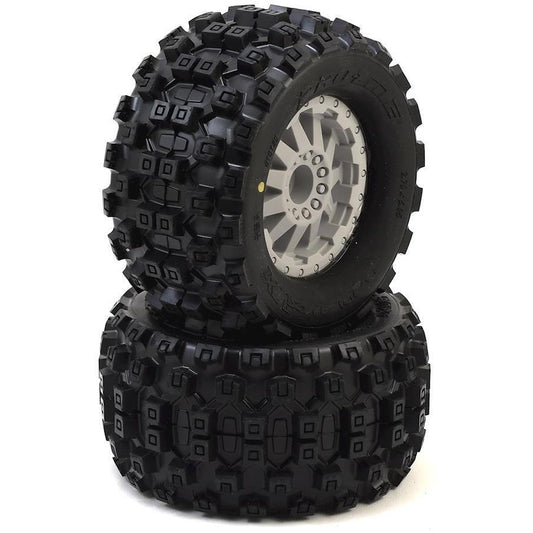 Pro-Line Badlands MX28 2.8" Tires w/F-11 Electric Rear Wheels (2) (Grey) (M2)