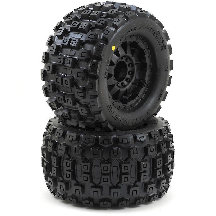 Pro-Line Badlands 3.8" Tire w/F-11 17mm 1/2" Offset MT Wheel (2) (Black) (M2)