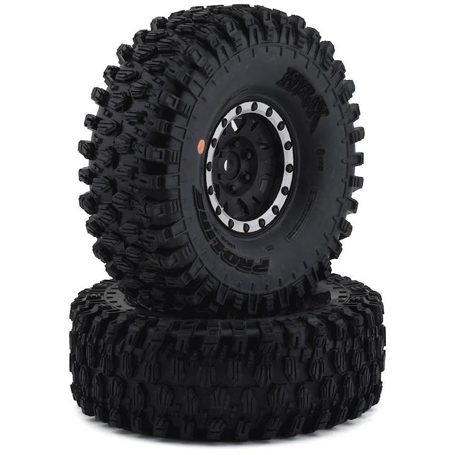 Pro-Line Hyrax 1.9" Tires w/Impulse Wheels (Black/Silver) (2) (G8)