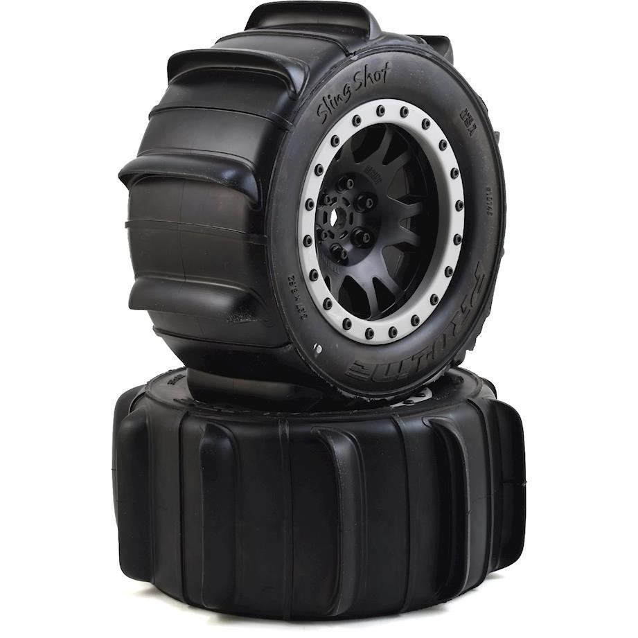 Pro-Line X-Maxx Sling Shot Pre-Mounted Sand Tires w/Impulse Pro-Loc Wheels (MX43)
