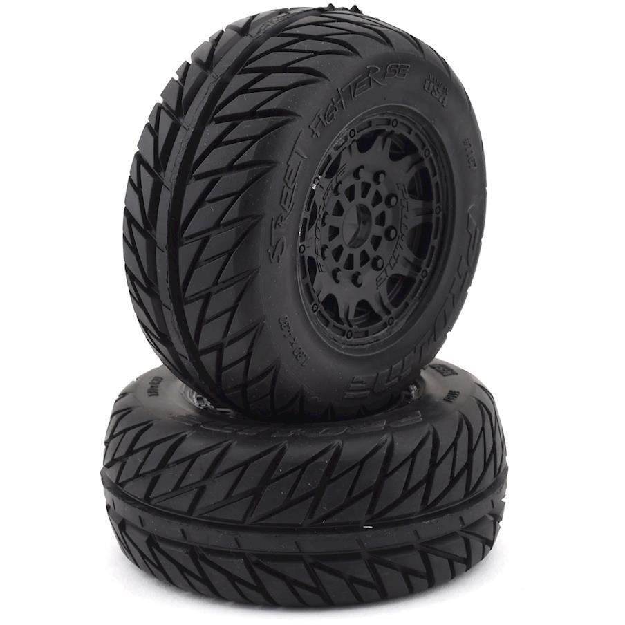 Pro-Line Street Fighter SC Tires w/Raid Wheels (2) (Black) (M2)